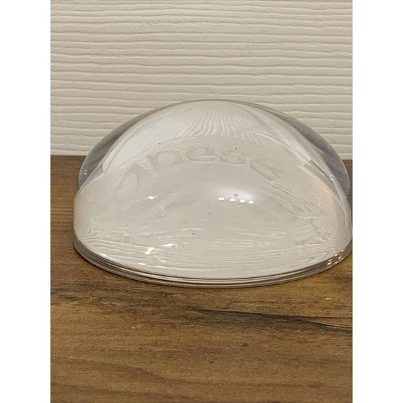 The Japanese Garden Los Angeles paperweight clear etched 3.5” 1.25 Lbs Souvenir - Picture 6 of 8